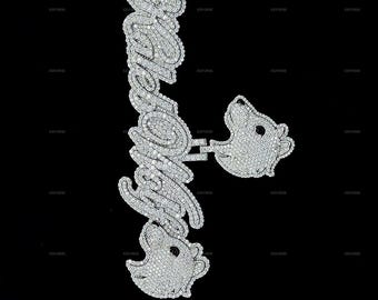 Custom Iced Out Moissanite Pendant, 925 Sterling Silver Hip Hop Jewelry