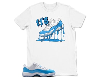 Dripping Shoe 11'S Sneaker Tees To Match Retro 11 University Blue Low , Sneaker Graphic Tee, Best Gift, Birthday, Sneaker Match,AJ11s