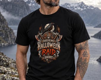 Viking Halloween Shirt, This Is My Halloween Raid Shirt, Norse Raven T Shirt, Gothic Viking Tee, Halloween Viking Gift