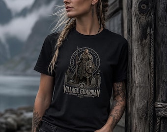 Village Guardian Viking Shirt for Women, Defender of the Homestead Tee, Norse Shieldmaiden Shirt, Nordic Warrior T-Shirt