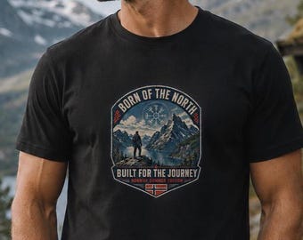 Born of the North Norway Shirt, Nordic Hiking T-Shirt, Fjord Adventure Tee, Scandinavian Travel Shirt, Norway Summer Edition