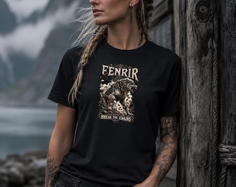 FENRIR break the chains Viking Shirt, Norse Wolf T-Shirt, Ragnarok Fenrir Tee, Viking Mythology Shirt
