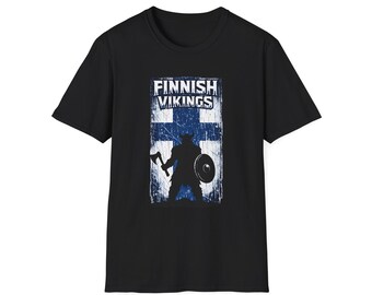 Finnish Vikings T-Shirt, Finland Flag Viking Shirt, Norse Warrior Tee, Nordic Viking Shirt, Scandinavian Heritage Gift