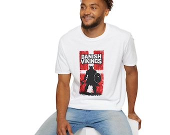 Danish Vikings T-Shirt, Denmark Flag Viking Shirt, Norse Warrior Tee, Nordic Viking Shirt, Scandinavian Heritage Gift