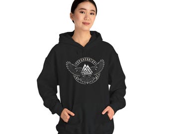 Valknut & Raven Norse Symbol hoodie | Viking Mythology Odin design
