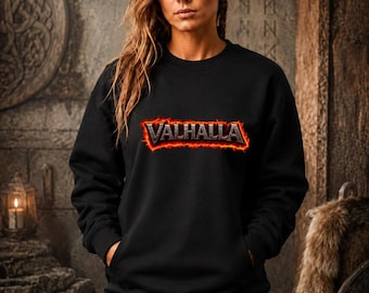 Valhalla Viking Sweatshirt, Norse Mythology Crewneck, Viking Warrior Sweater, Nordic Valhalla Shirt