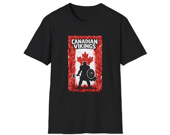 Canadian Vikings T-Shirt, Canada Flag Viking Shirt, Norse Warrior Tee, Nordic Viking Shirt, Scandinavian Heritage Gift