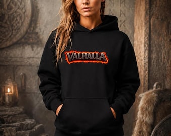 Valhalla Viking Hoodie, Norse Mythology Hoodie, Viking Warrior Sweatshirt, Nordic Valhalla Pullover