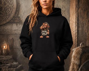 Stay Wild Troll Hoodie, Funny Norwegian Troll Sweatshirt, Nordic Folklore Hoodie, Scandinavian Norway Gift, Viking Humor Pullover