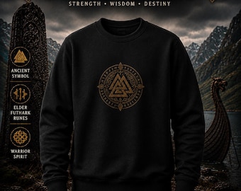 Valknut Norse Symbol Crewneck | Viking Rune Logo Sweatshirt