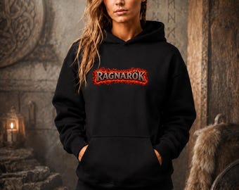 RAGNARÖK Viking Hoodie, Norse Mythology Hooded Sweatshirt, Ragnarok Lava Hoodie, Viking Graphic Hoodie, Nordic Pagan Gildan 18500