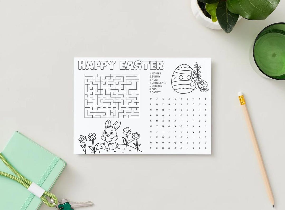 Easter Activity Sheet - Etsy
