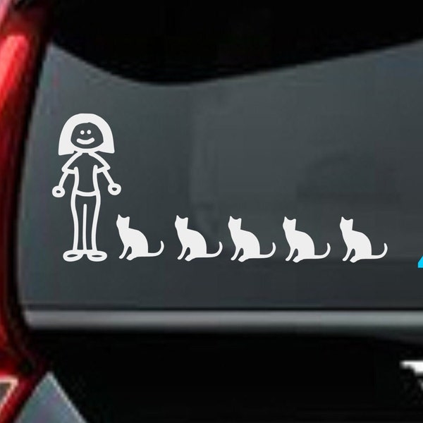 Crazy Cat Lady 4 x ? vinyl decal car window decal laptop decal custom decal personalized decal