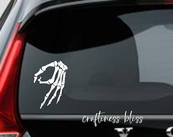 Circle Game Skeleton Hand 5" x 7" vinyl decal car window decal laptop decal custom decal personalized decal