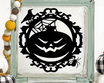 DIY Halloween pumpkin prop decor DIY Custom Vinyl Decal ~ Glass Block ~ Car Decal ~ Mirror ~ Ceramic Tile ~ Computer