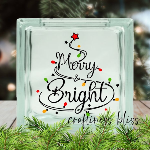Christmas Vinyl Decals for Glass Blocks Etsy
