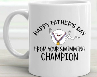 Bonne fête des pères de votre champion de natation 11 oz tasse de café cadeau pour lui vulgaire adulte