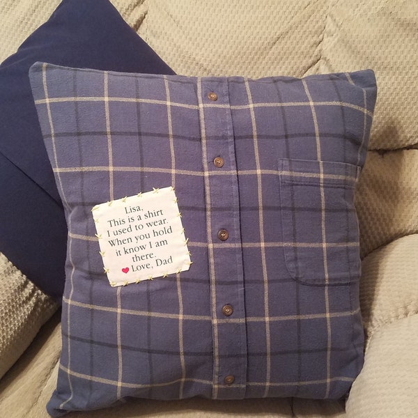 Keepsake Memory Pillow From Shirts Memorial Pillow For Loved Ones Custom Order Handmade