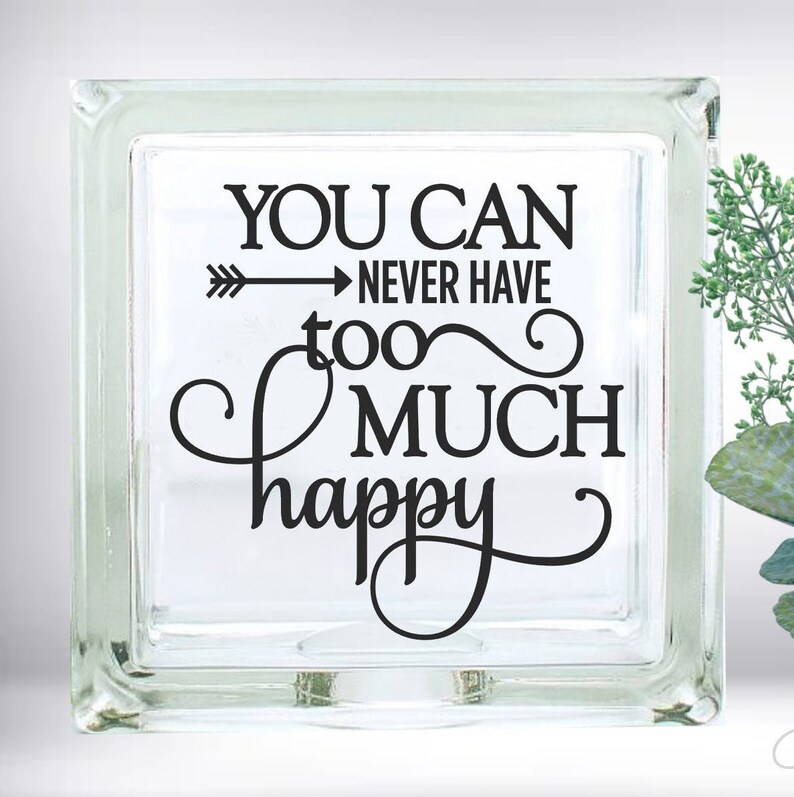 You Can Never Have Too Much Happy Inspirational Quote DIY Etsy