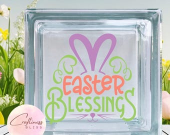 DIY Easter Blessings Easter Custom Vinyl Decal ~ Glass Block ~ Car Decal ~ Mirror ~ Ceramic Tile ~ Computer