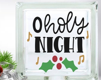 DIY O Holy Night Christmas Holiday decor Custom Vinyl Decal ~ Glass Block ~ Car Decal ~ Mirror ~ Ceramic Tile ~ Computer