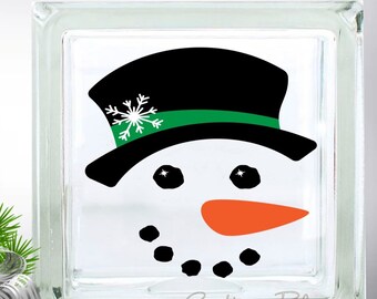 DIY Snowman Christmas Custom Vinyl Decal ~ Glass Block ~ Car Decal ~ Mirror ~ Ceramic Tile ~ Computer ~ Wreath