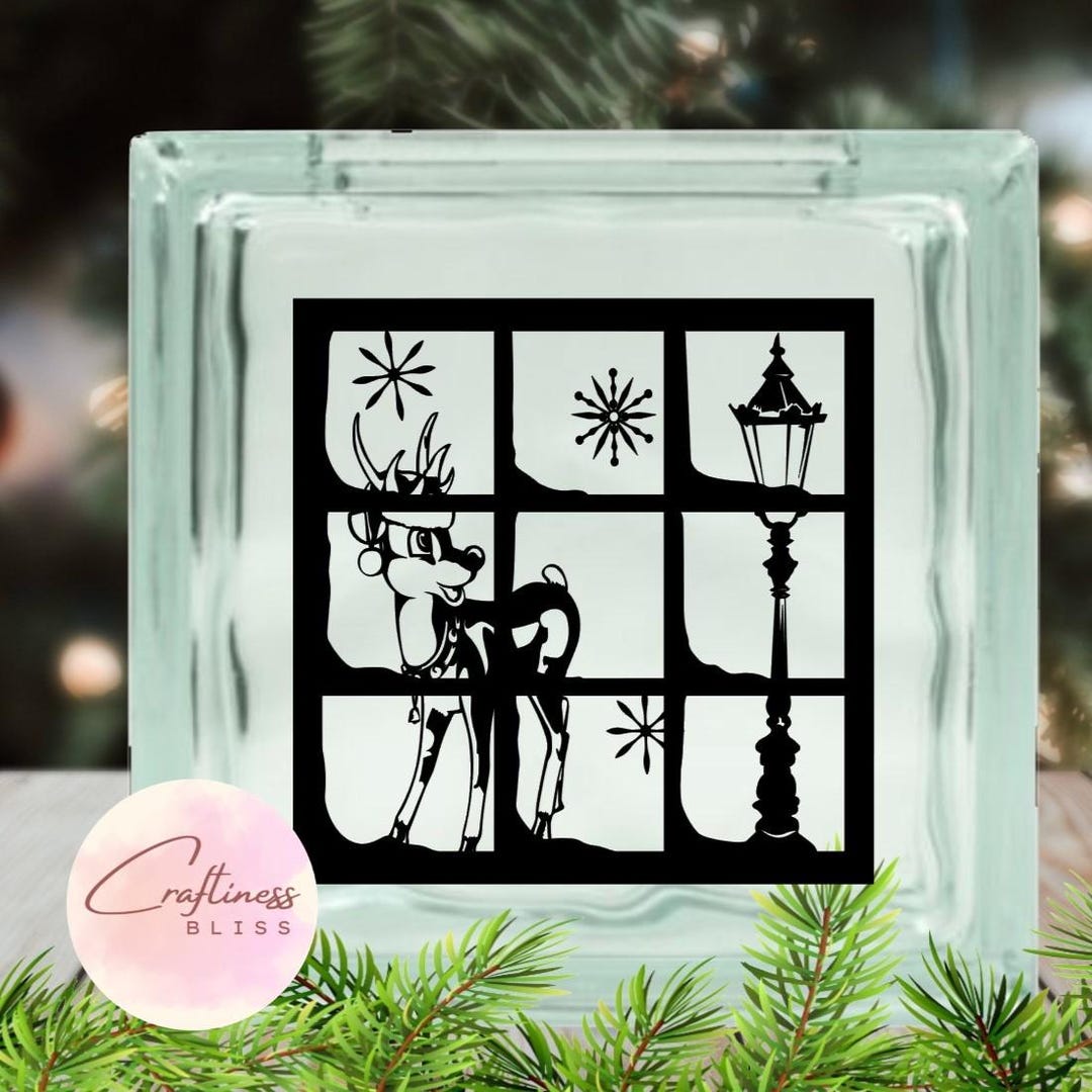 Rodolf Window Sticker DIY Christmas Rudolph Reindeer Window Pane Decor Custom Vinyl Decal ...
