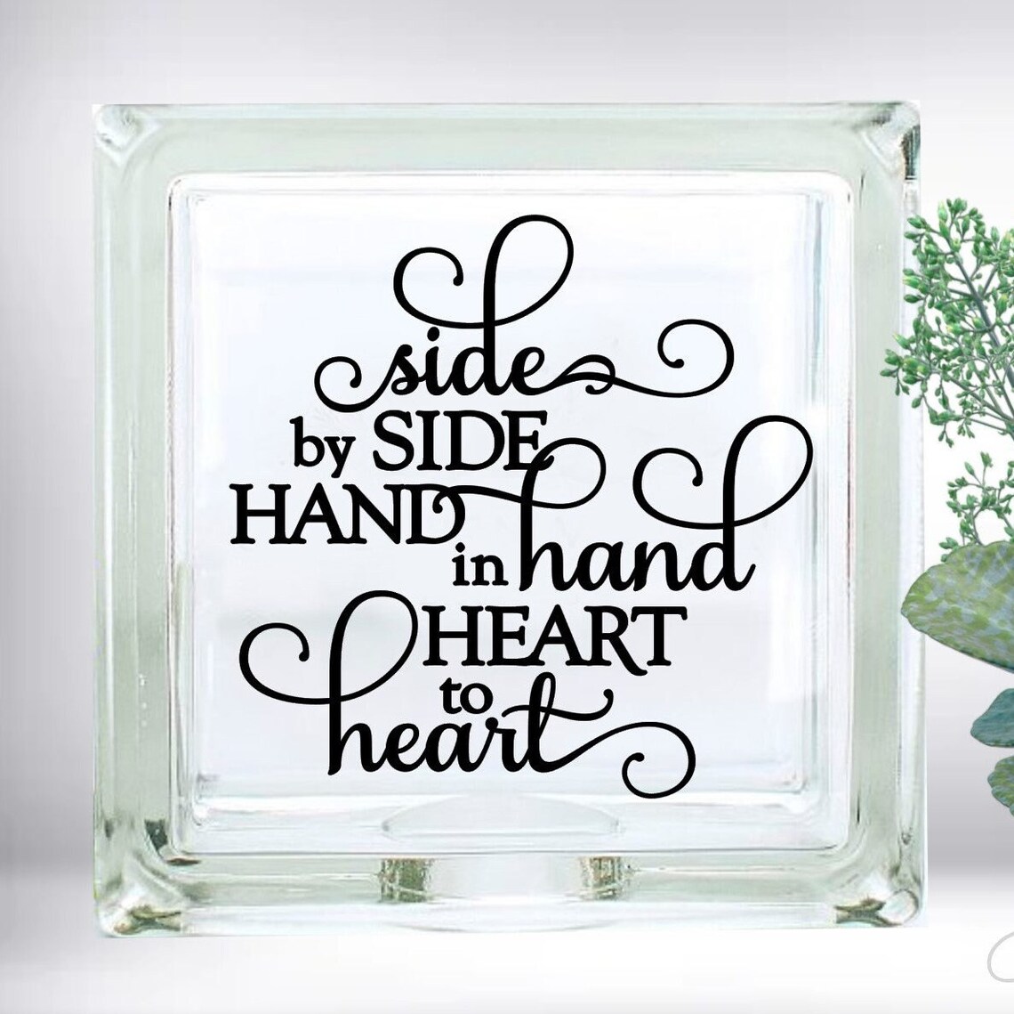 Diy side by side hand in hand heart to heart custom vinyl etsy