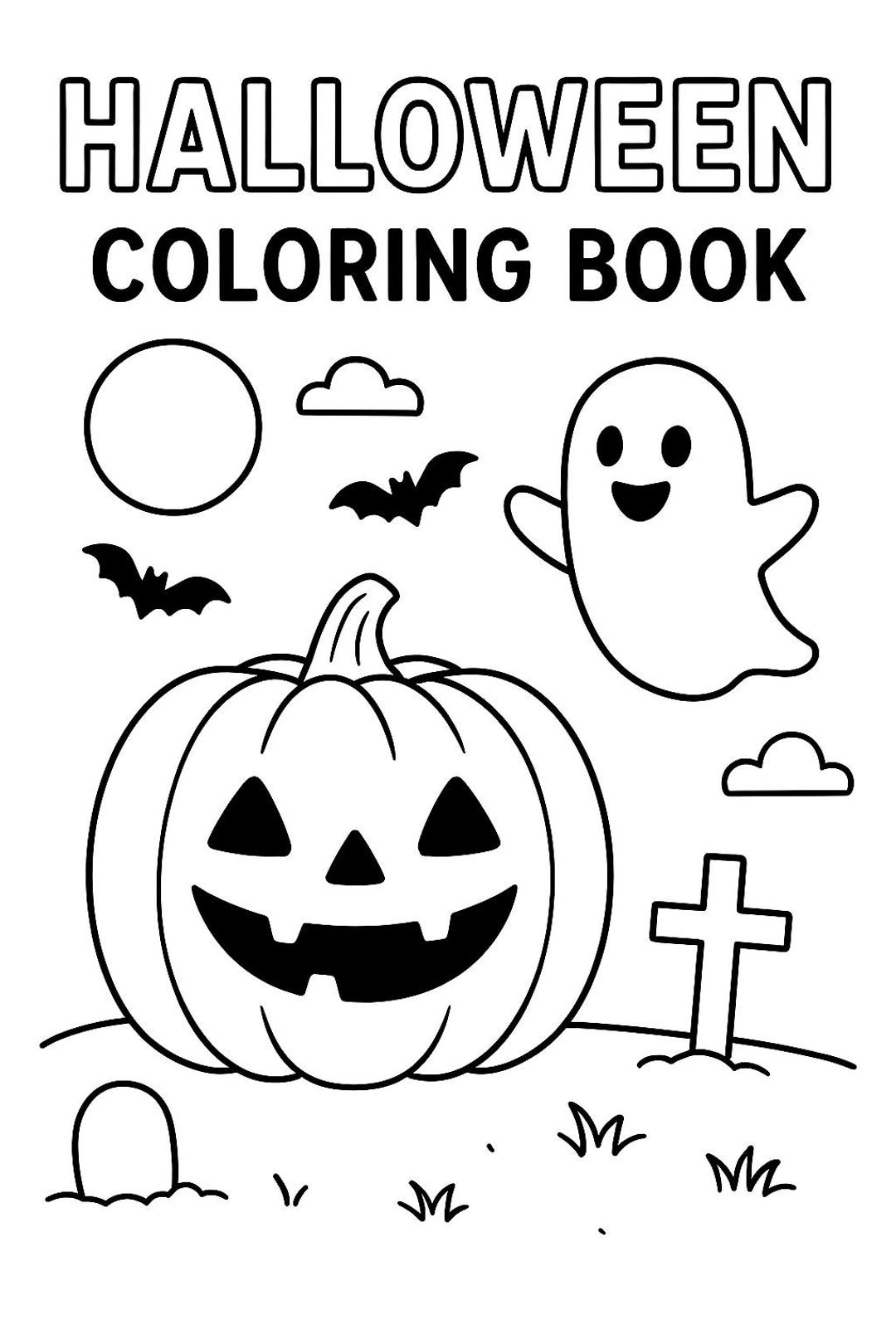 Kids Halloween Coloring Book - Printable PDF Spooky Fun Activity for ...