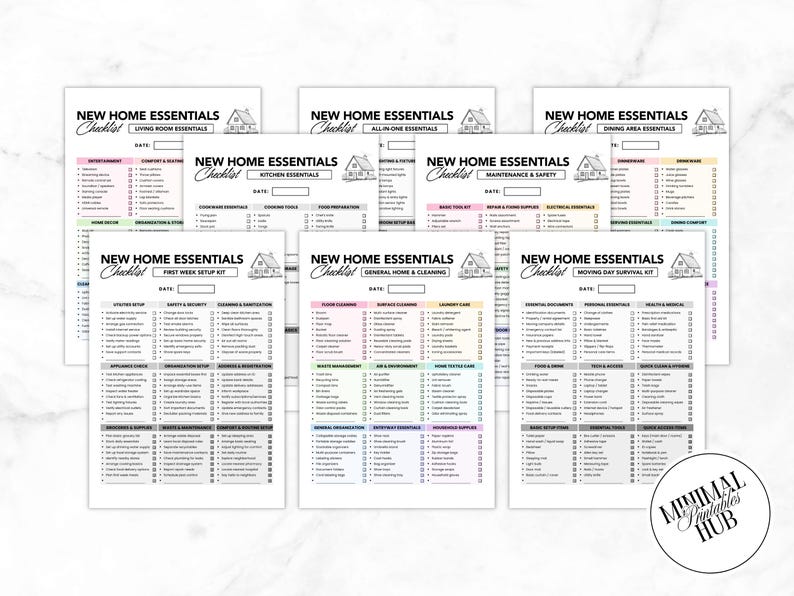 New Home Essentials Checklist Printable PDF, First Home Checklist ...