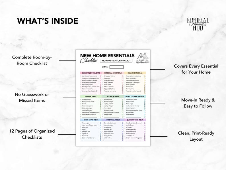 First House Checklist.pdf New Home Essentials Checklist Printable PDF, First Home Checklist ...