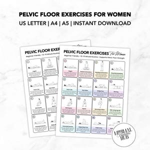 Ćwiczenia mięśni dna miednicy dla kobiet w formacie PDF do druku, ćwiczenia mięśni Kegla dla kobiet, wsparcie narządów, kontrola pęcherza moczowego i łagodzenie bólu miednicy