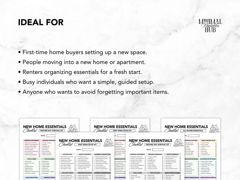 New Home Essentials Checklist Printable PDF, First Home Checklist ...