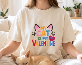 Chemise Saint-Valentin, t-shirt drôle de la Saint-Valentin, cadeaux Saint-Valentin, cadeaux pour amoureux des chats, chemise pour amoureux des chats