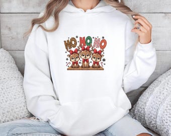 Cute Christmas Shirt For Women, Ho Ho Ho Christmas Hoodie, Christmas Gifts For Women, Cozy Winter Sweatshirt, Funny Christmas Shirt