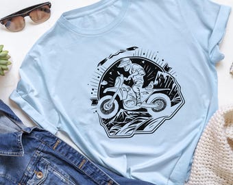 Maglietta da motocross, maglietta da motociclista fuoristrada, regalo per motociclisti avventurosi, maglietta da corsa vintage, maglietta unisex per sport estremi