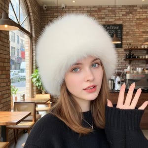 Fluffy Faux Fox Fur Winter Hat for Women | Warm Ear Protection Ski Cap | Windproof Russian Bomber Hat | Snow Bonnet