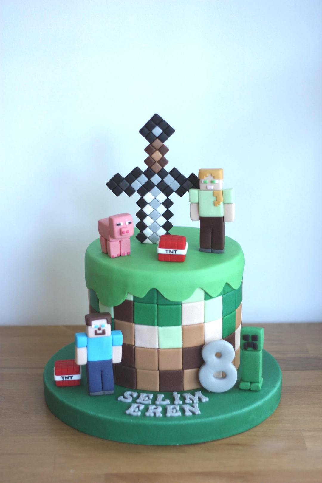 Handmade Minecraft Fondant Cake Toppers, Steve, Alex, Creeper - Etsy