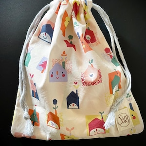 Sacchetto Asilo Bimbo in Cotone Personalizzabile – Porta Pannolini, Cambio e Merenda – Borsina Multiuso per Nido e Scuola Materna