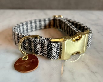 Black and White Stripe Turkish dog collar
