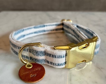 Blue Stripe Turkish dog collar