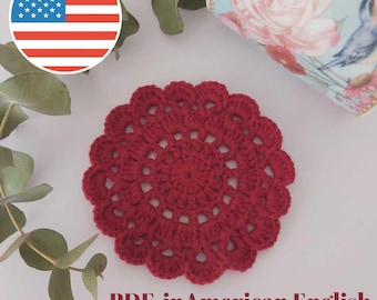 Crochet Coaster Pattern, Deckchen, handgemachter Untersetzer