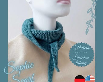 Sophie Schal, Strickanleitung, Sophie Scarf Pattern, Instructions in GERMAN, US ENGLISH