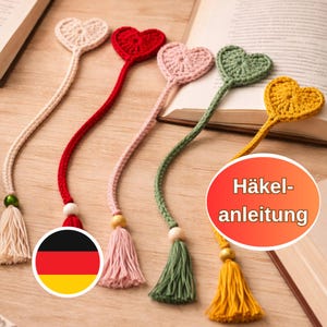 Herz Lesezeichen, Häkelanleitung