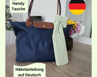 Phone bag crochet pattern, phone Sleeve, iphone case, PDF in German