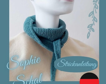 Sophie Scarf, Instand Download, Step-by-Step Strickanleitung, Sophie Schal, Instructions in GERMAN