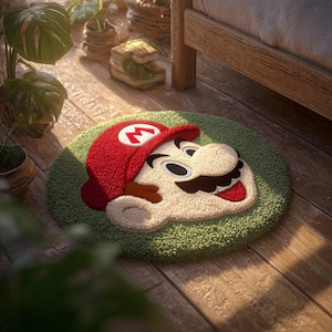 Hand Tufted Wool Game Character Rug | Custom Retro Decor