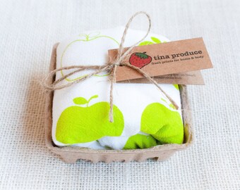 Green Apple Flour Sack Dish Towel