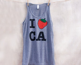 I Strawberry California Unisex Tri-Blend Adult Tank