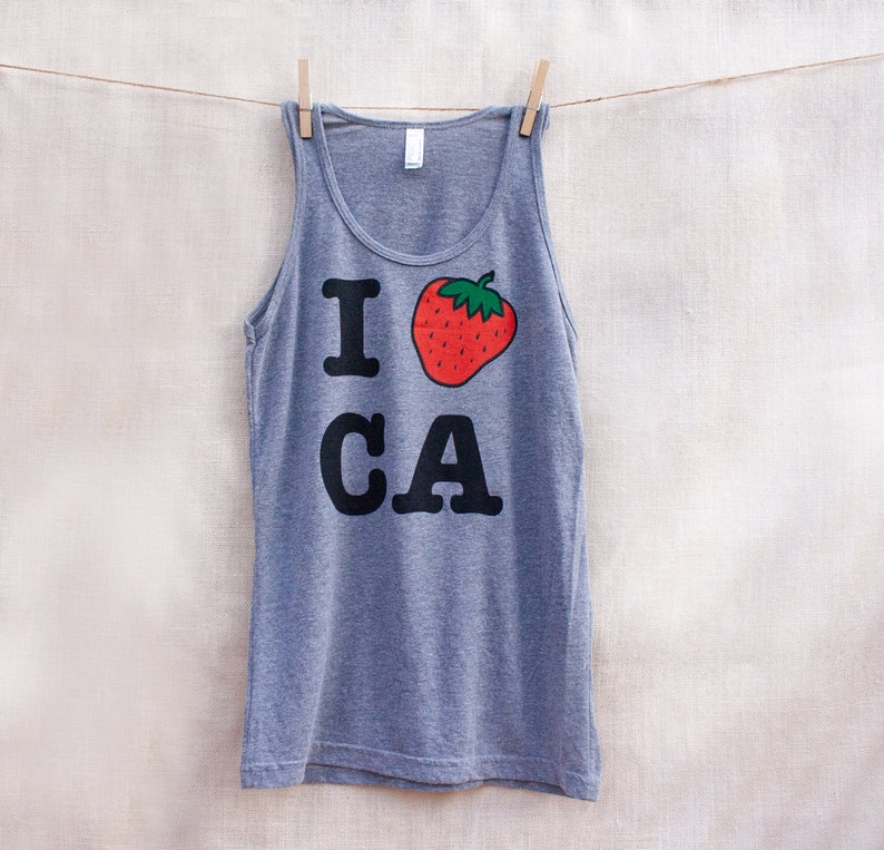 I Strawberry California Unisex Tri-Blend Adult Tank